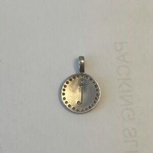 Retired Stella & Dot .925 Silver J Charm Brushed EUC